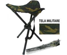 Sgabello seggiolino sedia pieghevole militare in metallo per pescatore campeggio