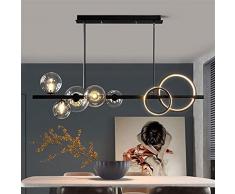 Lampadario Da Tavolo Da Pranzo Con Sfera Di Vetro A LED, Lampada A Sospensione A Luce Calda G9 (3200K), Lampada A Sospensione Regolabile In Altezza, Utilizzato Per Cucina, Sala Da Pranzo, Soggiorno, L