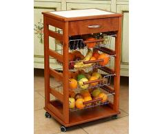 LIBEROSHOPPING.eu - LA TUA CASA IN UN CLICK Carrello Cucina Portafrutta con Cassetto Portaoggetti (Ciliegio)