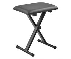 [en.casa] Panca/Sedile per Pianoforte, Panchina Pieghevole, Gambe a X con Antiscivolo e Regolabile in Altezza tra 44-50 cm Seduta in Similpelle Imbottita (LaxP) 39 x 29 cm - Nero