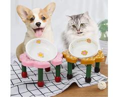 LSX - Pet Ciotola Ciotola del Fiore dellanimale Domestico, Ciotola Antiscivolo del Cane del Tavolo da Pranzo dello scaffale del Cibo for Cani con la Ciotola dellalimento dellorsacchiotto Piatto di