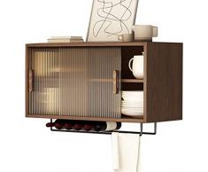 pensile Armadio Per La Decorazione Del Soggiorno Pensile Contenitore A Più Piani Mobile Laterale Per Cucina E Sala Da Pranzo Pensile Con Anta Scorrevole (Color : Brown, S : 80 * 33 * 44cm)
