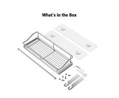ZealBoom Portarotolo Cucina Autoadesivo Porta Scottex Cucina con Acciaio Inossidabile Porta Spezie Mensola Bagno Porta Rotoli Carta Lgienica Mensola Doccia Porta Asciugamano per Bagno Cucina