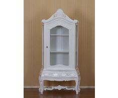 Stile rococò armadio in stile credenza vetrinetta pensile "Louis sequestrare" armadio colore: bianco Höhe198cm xBreite100cm