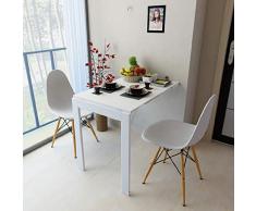 YYH Tavolo Pieghevole a Muro Bianco Space Saver Tavolo Pieghevole Convertibile 90x60x75cm Multifunzione