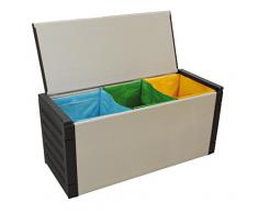 Mongardi 7825C04 Panca per Raccolta Differenziata, Grigio/Nero, 85 x 34 x39 cm