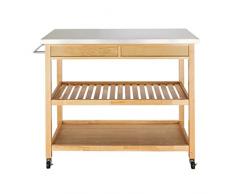 EYHLKM Carrello da cucina mobile con tavolo in acciaio inossidabile in cima a due cassetti a due ripiani carrello da carrello da cucina (Color : Yellow, Size : 1pcs)