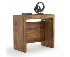 JOYSHOP s.r.l. Tavolo Consolle Trasformabile Allungabile Estensibile 80 cm di Larghezza, Prodotto Full Made in Italy, Non di importazione, 8 posti a tavola Comodamente seduti, Color Rovere Scuro