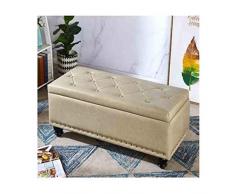 Pouf Panca Ottomana Folding Stoccaggio Ottomano Panca Ecopelle Imbottiti Poggiapiedi Living Room Divano Panca da Letto Bed End Sgabello Poggiapiedi (Colore : L, Size : 90cm)