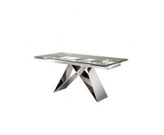 Tavolo Schuller allungabile, mika cromo-vetro