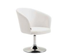 CLP Poltroncina Lounge Arcade Girevole In Similpelle I Poltrona Bar Sofa Ufficio Girevole Sedia Loft Imbottita Con Braccioli, Colore:bianco