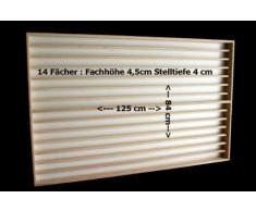 Vetrina (V85) in legno di betulla, con 4 vetri di plexiglas, Dimensioni 125 x 84 x 6 cm, vetrinetta, bacheca, espositore, collezionismo