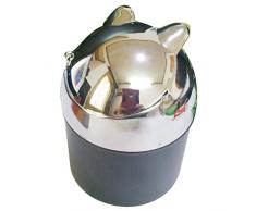 Coralpearl Posacenere in Metallo Senza Fumo per Sigarette, Sigari con Coperchio in Acciaio Inox Coperto, Ribaltabile, Antivento, per Casa, Tavolo, Patio, Sabbia, Auto, Esterno, Interno