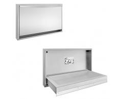kemmlit alacant Horizontal pieghevole fasciatoio come fasciatoio da parete, cromato, Acciaio Inossidabile, 91 x 13,5 x 57,6 cm