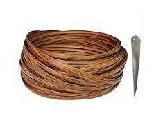 Feyart 34,7 m 8 mm in rattan per tutte le condizioni atmosferiche + strumento di tessitura, kit di riparazione per mobili da giardino in rattan, tavolo e sedie, divano, legno marrone