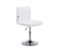 CLP Sedia Lounge Design Palma V2 In Similpelle Trapunta I Sedia Sgabello Girevole E Imbottita, Colore:bianco