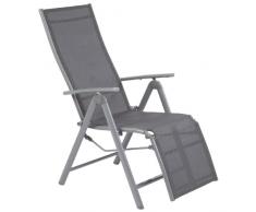Ultranatura 20000000003B Sdraio Relax in Alluminio con Bracciolo, Serie Korfu, 73 x 60 x 112 cm, Argento