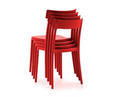 Calligaris Connubia by Sedia Argo Sedie impilabile, Anche per Giardino-Rosso
