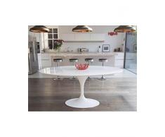 Dabudae Tavolo ovale Tul, fibra di vetro e piano laccato bianco 180x108 cm