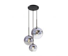Luce pendente Moderno Design Il giro Lampada a sospensione Tavolo da pranzo Lampada Sfumatura di colore Bicchiere Paralume, E27 Supporto a vite Sfera di vetro Luce, Ø35CM 3-fiamma