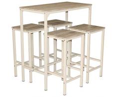 SET TAVOLO E 4 SGABELLI arredamento MOBILI BAR cucina Mod. BRASIL