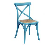Milani Home s.r.l.s. Sedia Vintage in Legno di Design Moderno Vintage