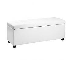 Corium Ottomana (119 x 38 x 45 cm)(Bianco) Seduta Comoda Panca Imbottita Sgabello Panca Letto Cassapanca Panchina