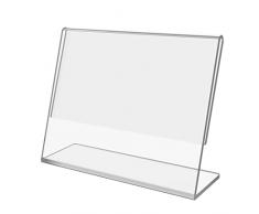 Danieli | Espositore Segnaposto in Acrilico Trasparente Portanome e Portaprezzi da Vetrina e da Banco. Monofacciale. (9x7 - 12 pezzi)