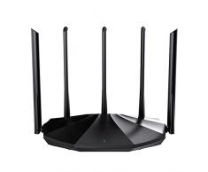 Tenda RX2 Pro AX1500 Router Wi-Fi 6 Dual Band Gigabit, 1201Mbps/5GHz e 300Mbps/2.4GHz, 4 Porte Gigabit, 5x6dBi Antenne, Beamforming/MU-MIMO/WPA3