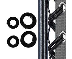 Corda Elastica per Sdraio, Lacci in Sedia a Sdraio Replacement Cords per Zero Gravity Chair Poltrona Lounge Sedie Pieghevoli Relax Sedia Lunga da Giardino Inclinabile Nero 4 Pezzi (2m/1.35m)