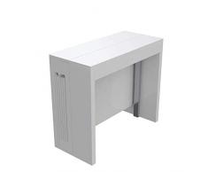 Ve.Ca. Tavolo Consolle Giove con porta allunghe - allungabile da 40 a 300 cm, in diversi colore, arredo cucina casa (Bianco lucido)