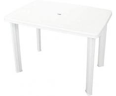 Tomaino Tavolo da Giardino in plastica Rettangolare 101 x 68 x 72 cm (Bianco)