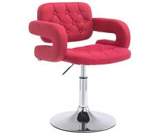 CLP Sedia Lounge Girevole Dublin in Tessuto I Poltroncina Design Chester Ad Altezza Regolabile I Sedia con Braccioli Imbottita Rosso
