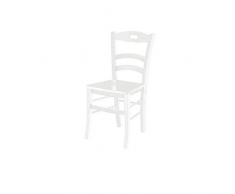 Estea Mobili - 6 PEZZI SEDIA SEDIE LEGNO COL. BIANCO OPACO SEDUTA legno X CUCINA provenzale - 119BSL