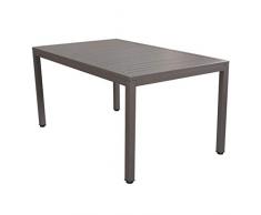 Tavolo Da Giardino In Alluminio Per Esterno Di Design 150 X 90 Colore Taupe