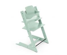Seggiolone Tripp Trapp di Stokke con Baby Set, Soft Mint - Sedia regolabile ed evolutiva per bambini e adulti - Design ergonomico e classico