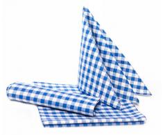 TextilDepot24 - Tovaglia in stile rustico a quadretti, 100% cotone, colore e dimensioni a scelta, cotone, Quadretti bianchi e blu, 60x60 cm eckig