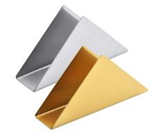 Portatovaglioli da Cucina,Tianher 2 Pezzi Semplice e Moderno Acciaio Inossidabile Triangolare Portatovagliolo Per Cucina Tavolo da Pranzo Ristorante Caffetteria Hotel(Oro e Argento)