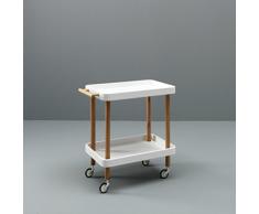 Twist Design Bultei Carrello Cucina, Mdf, Bianco/Rovere, Taglia Unica