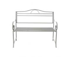 KASANOVA Panchina da Esterno in Ferro - Panca da Giardino per 2 Persone - Dimensioni 116x92x48 cm - Portata Max 250 kg - Colore Grigio