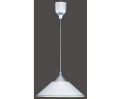 Trio Leuchten 301400101 Diego Lampada a Sospensione, E27 max.60W, Ã 30cm, lunghezza 125cm, vetro rigato bianco