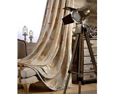 adaada Set di 2 tende europee jacquard per soggiorno (marrone, 230 x 140 cm)