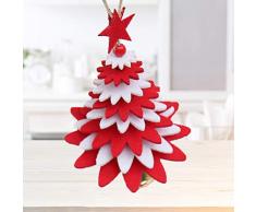 LIOOBO Pendente per Albero di Natale Tessuto in Feltro Stampo per Albero di Natale Decorazione sospesa per vetrina Festa con Campana (Rosso) Decorazione Natalizia