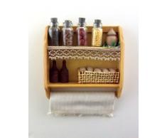 Miniatura mensola cucina con spezie per casa delle bambole