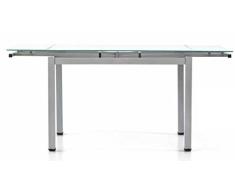 Tavolo Allungabile Con Struttura In Ferro Verniciato Grigio E Piana In Vetro Mago