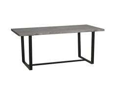 homcom Tavolo da Pranzo Rettangolare per 8 Persone Stile Industriale, Tavolo da Cucina e Soggiorno con Gambe in Acciaio, 180x90x75cm, Grigio e Nero