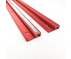 Binario con scanalatura a T di tipo 45, lavorazione del legno su tavolo ribaltabile, con scala metrica autoadesiva, valvola a scorrimento in alluminio da 45 mm, accessori fai da te, 800 mm, rosso