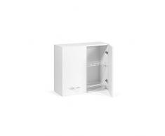 we point Mobile pensile scolapiatti da Cucina componibile Bianco frassinato con raccogligocce cm 80x32xH 72, Legno, 80 x 32 x 70 cm