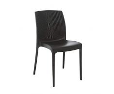 GRAND SOLEIL Grandsoleil Boheme Greenpol Sedia impilabile, Verde polimerico, Antracite, 56 x 46 x 84 cm, Rattan, Anthracite, 56 x 46 x 84 cm