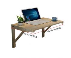 QARYYQ Tavolo Pieghevole in Legno massello Scrivania da Computer Tavolo a Muro Tavolo da Pranzo con doccetta, mensola per Ufficio Salva Spazio 7 Dimensioni Tavolo Pieghevole (Dimensioni : 60x40CM)